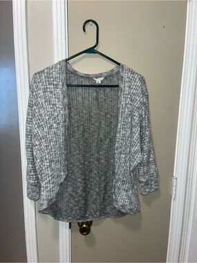 Aeropostale Gray Open-Front Ribbed Cardigan